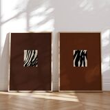 Pair of giclee prints, abstract wall art set of two, 50x70cm