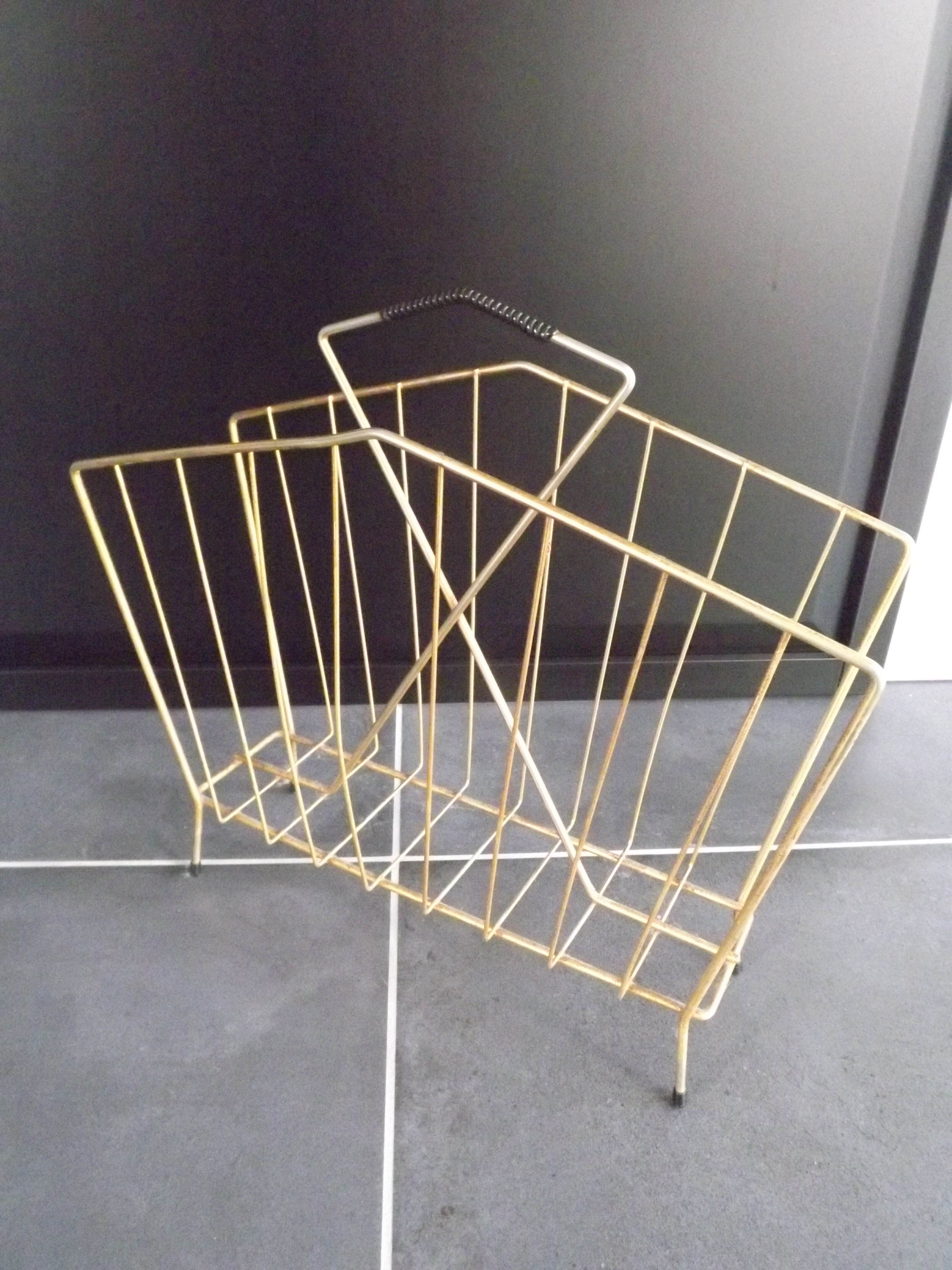 70' vintage gold metal newspaper door