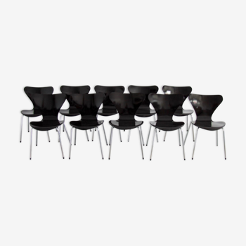 Set de 10 chaises "Papillon" série 3107 par Arne Jacobsen pour Fritz Hansen