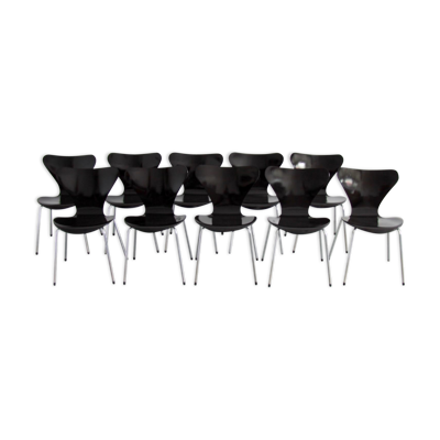 Set de 10 chaises ''Papillon'' série 3107 par Arne Jacobsen pour Fritz Hansen
