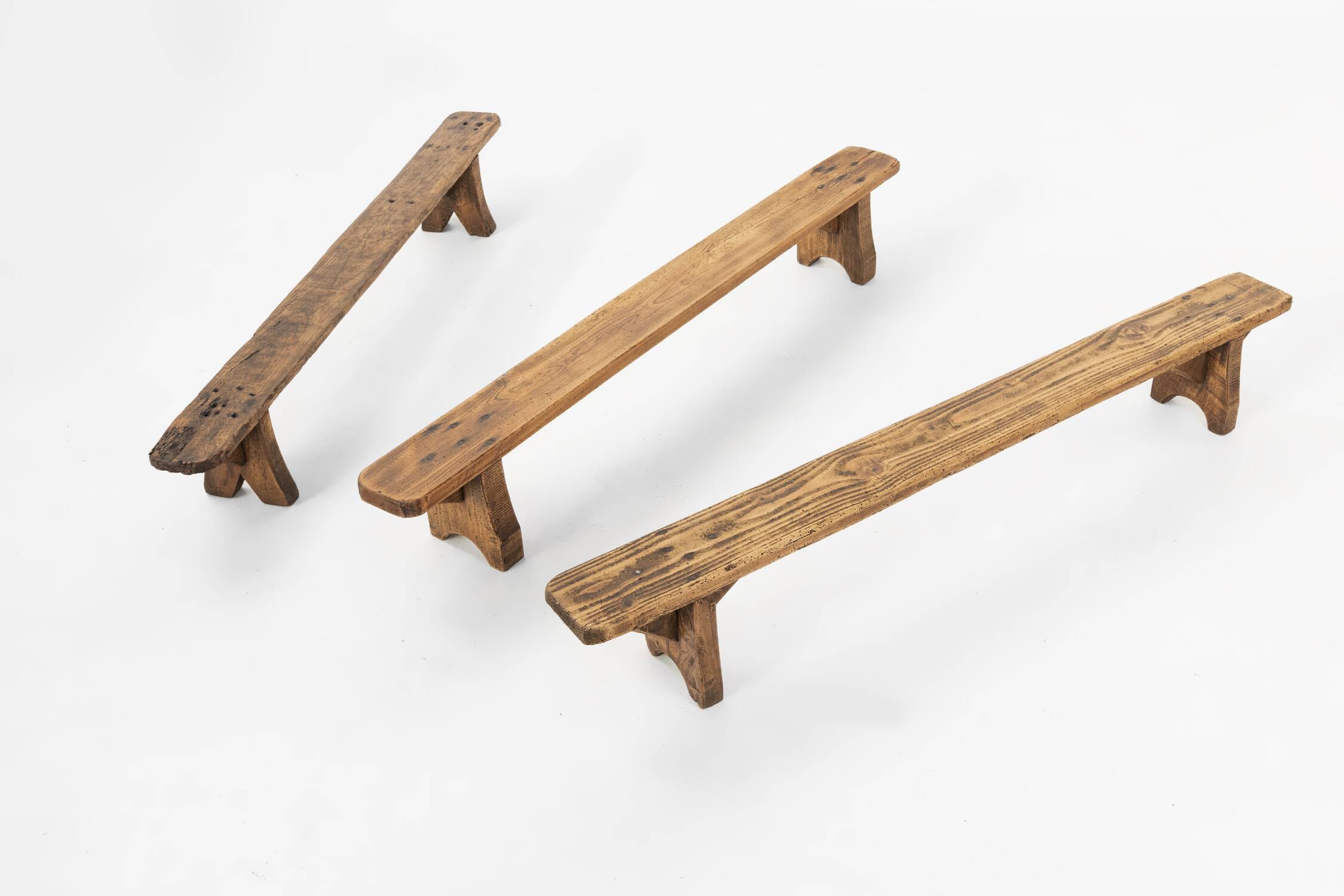 Decorative wooden low bench, France ca. 1850