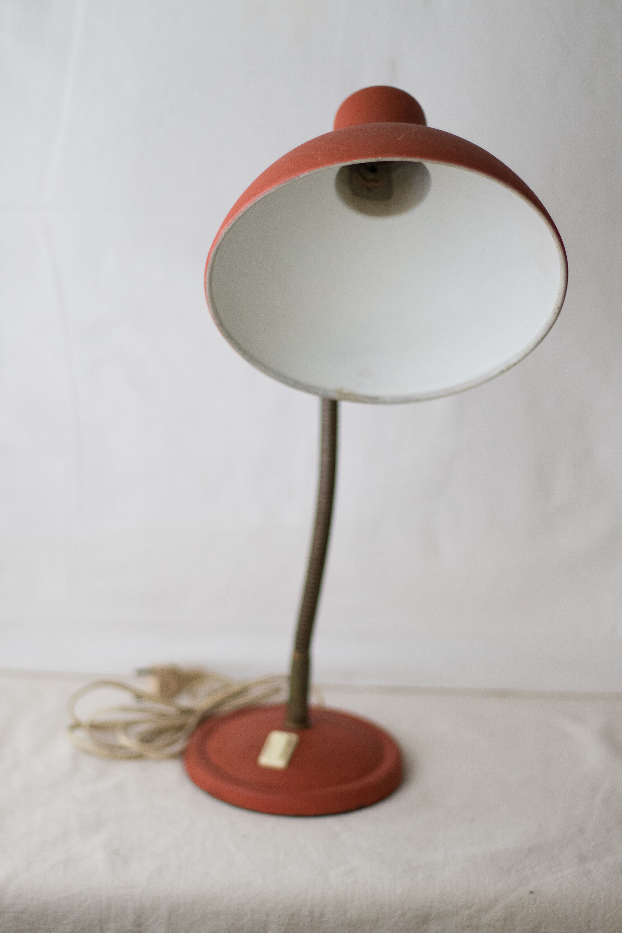 Large desk lamp orange vintage 50s