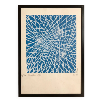 Original lithograph by c. du plessis. structure, 1996