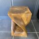 Stool no. 1 in solid raw walnut wood, carved from the mass, 1970.
