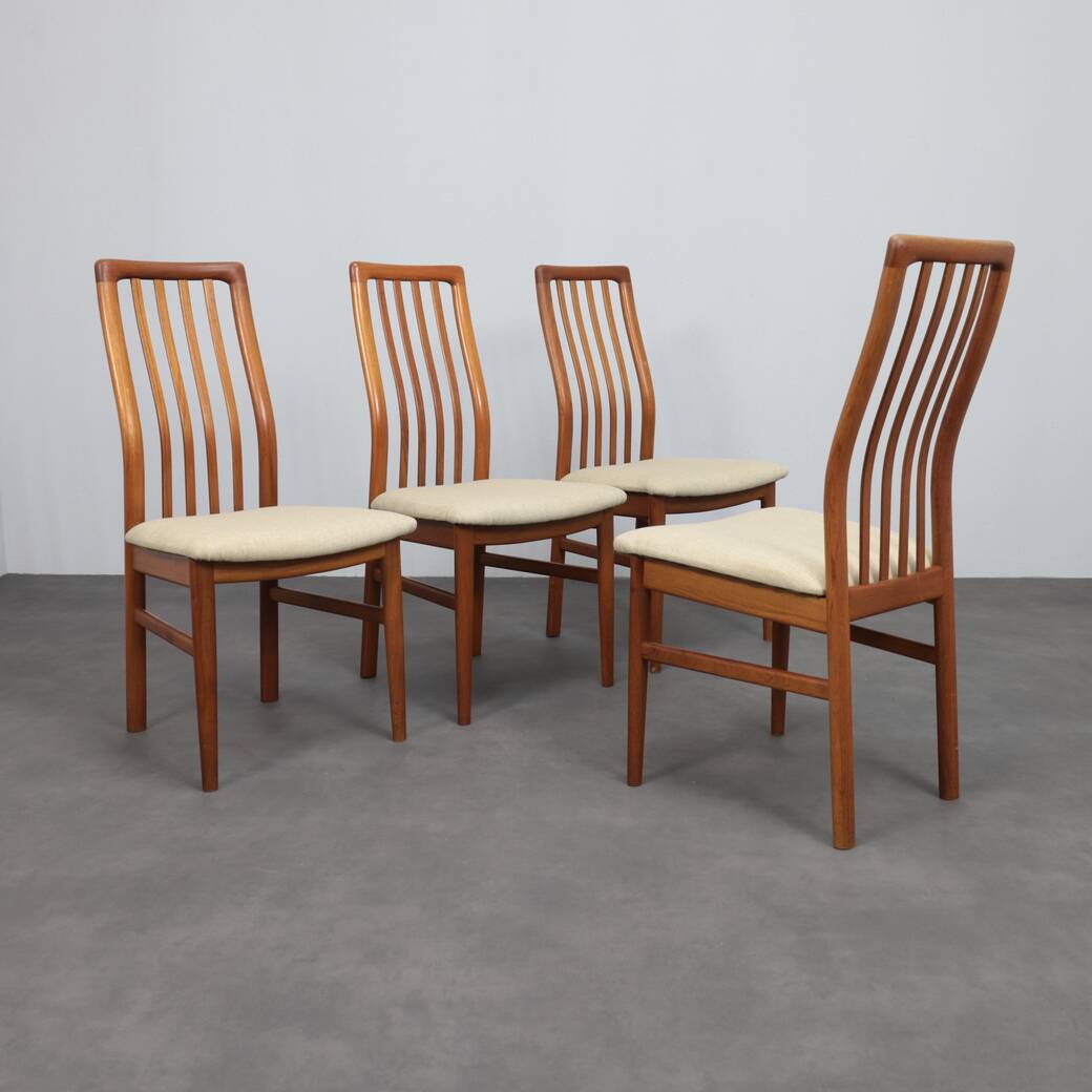 Set of 4 Dining Chairs by Kai Kristiansen for Schou Andersens, Denmark, 197