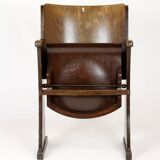 Vintage Cinema Chair TON (Thonet), 1940s Czech, Wooden Theatre Seat