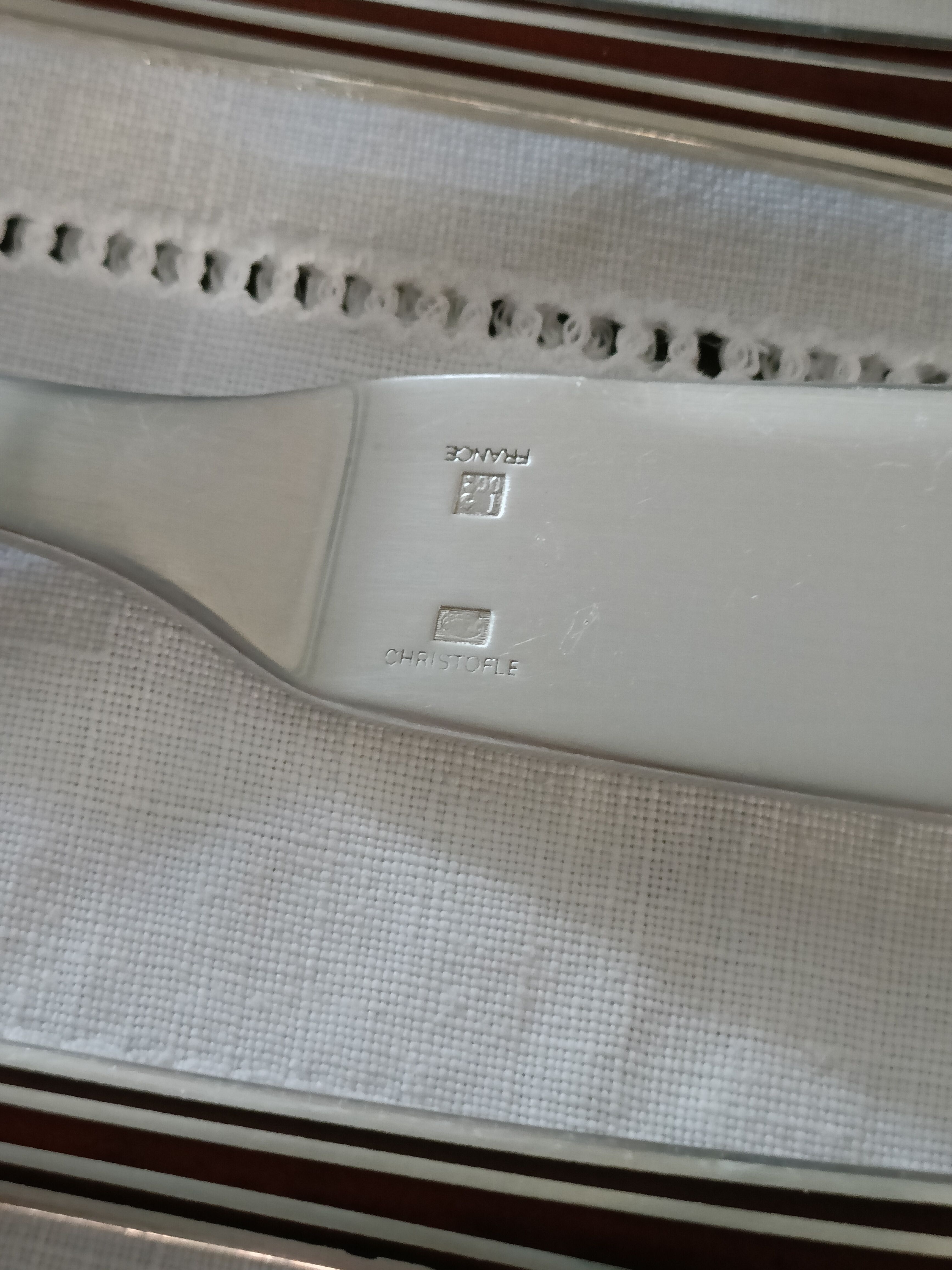 Lot 73 cutlery christofle model talisman lacquer of china color siena