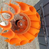 Suspension lamp by Lars Schioler butterfly model Hoyrup Light plastic editor orange 1968