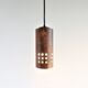 Set of 2 brutalist metal and glass pendant lamps, 1960s