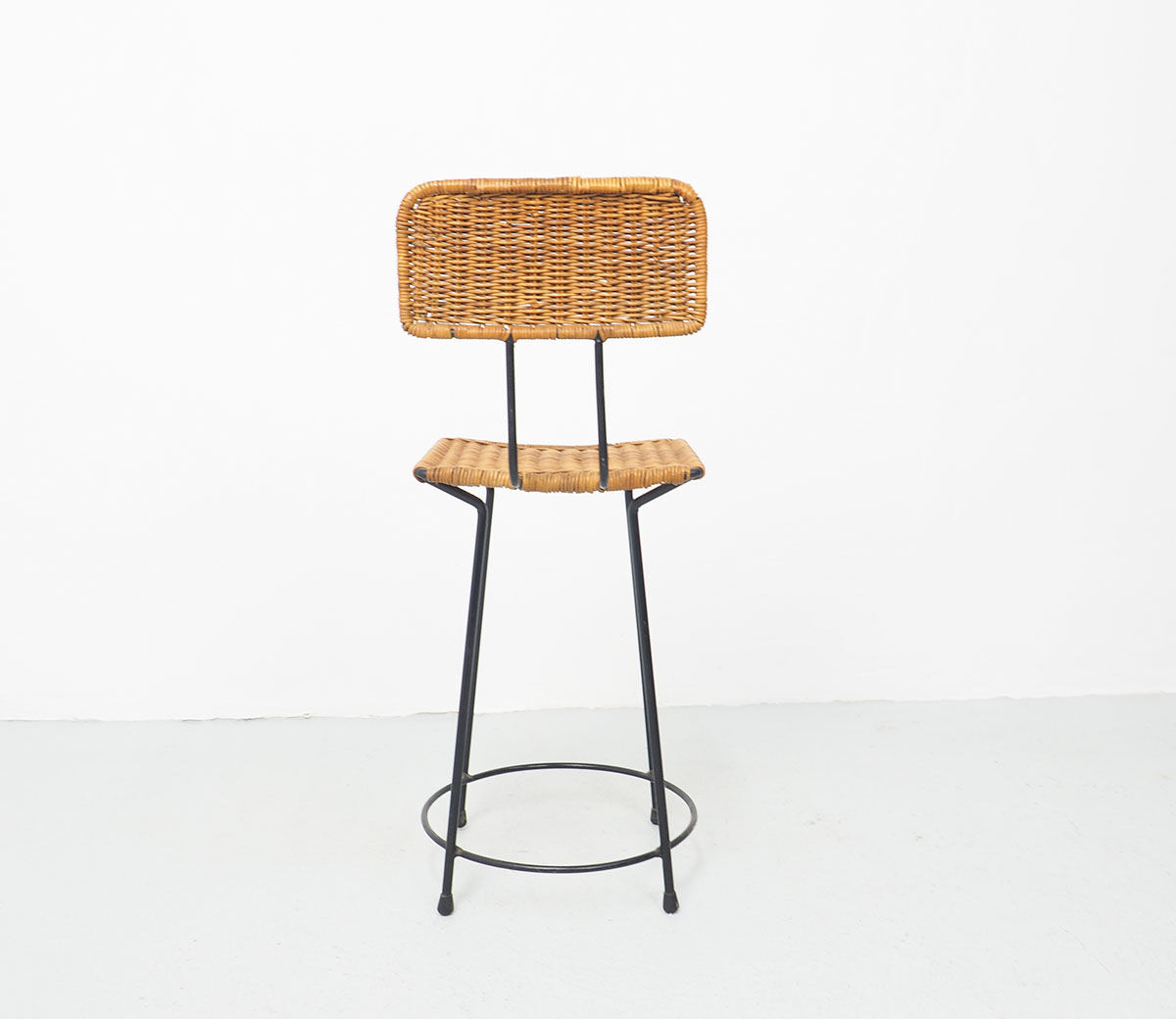 Rattan bar stool by Gian Franco Legler, 1950s