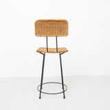Rattan bar stool by Gian Franco Legler, 1950s