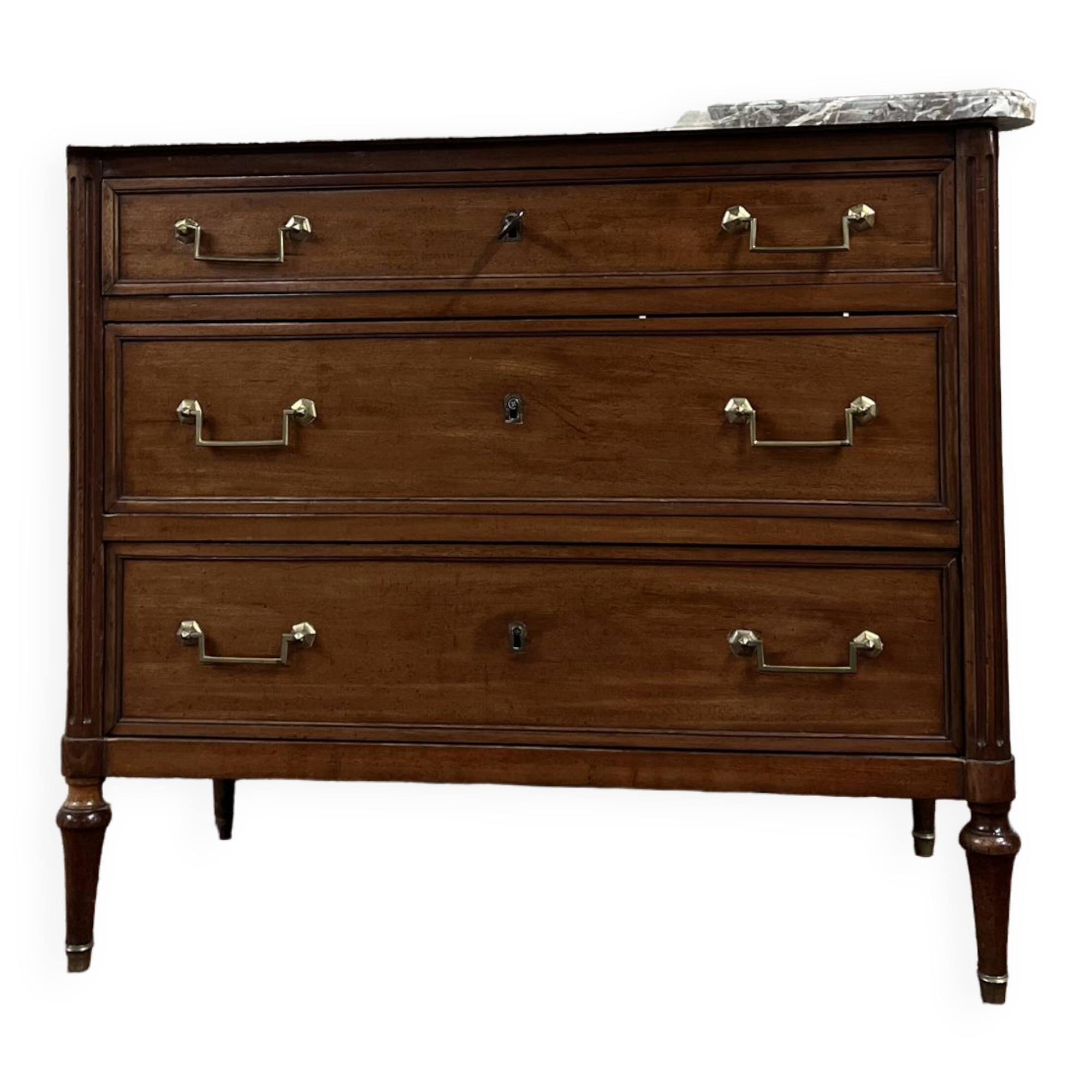 Mahogany Commode From Louis XVI XVIII Eme Century