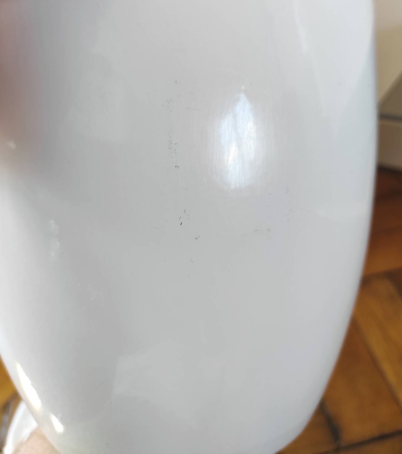 Cache-pot vintage blanc émaillé – Scheurich "Alaska"