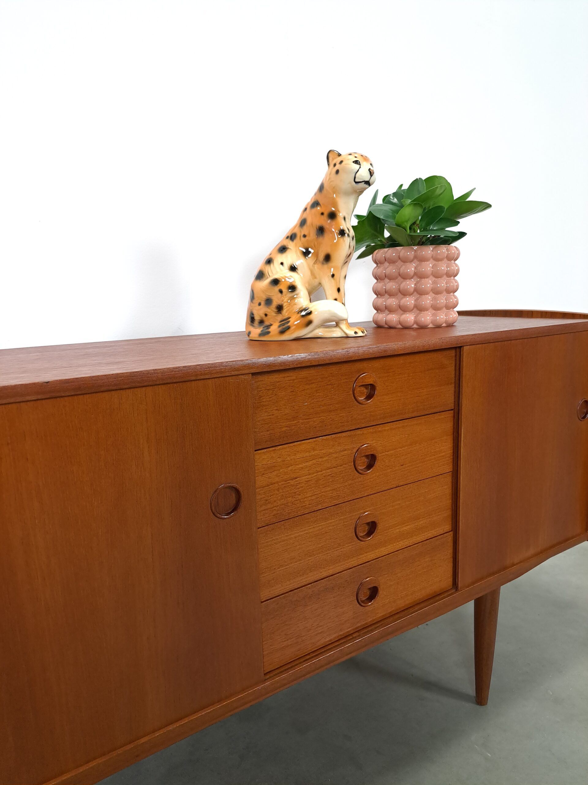 Teak veneer sideboard with drawers from Sweden