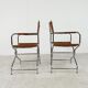 Vintage leather folding chairs set of 2, 1970s