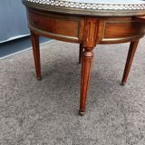 Table basse bouillotte ancienne plateau marbre style louis xvi
