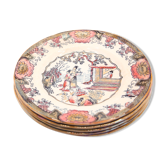 Lot de 6 assiettes à dessert modèle canton de B.F-boch frères, Belgique, fin 19e