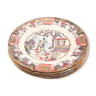 Set of 6 dessert plates model canton of B.F-boch frères, Belgium, late 19th