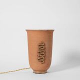 Ceramic cylindrical table lamp, 1940s.