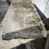 Large brutalist slate table
