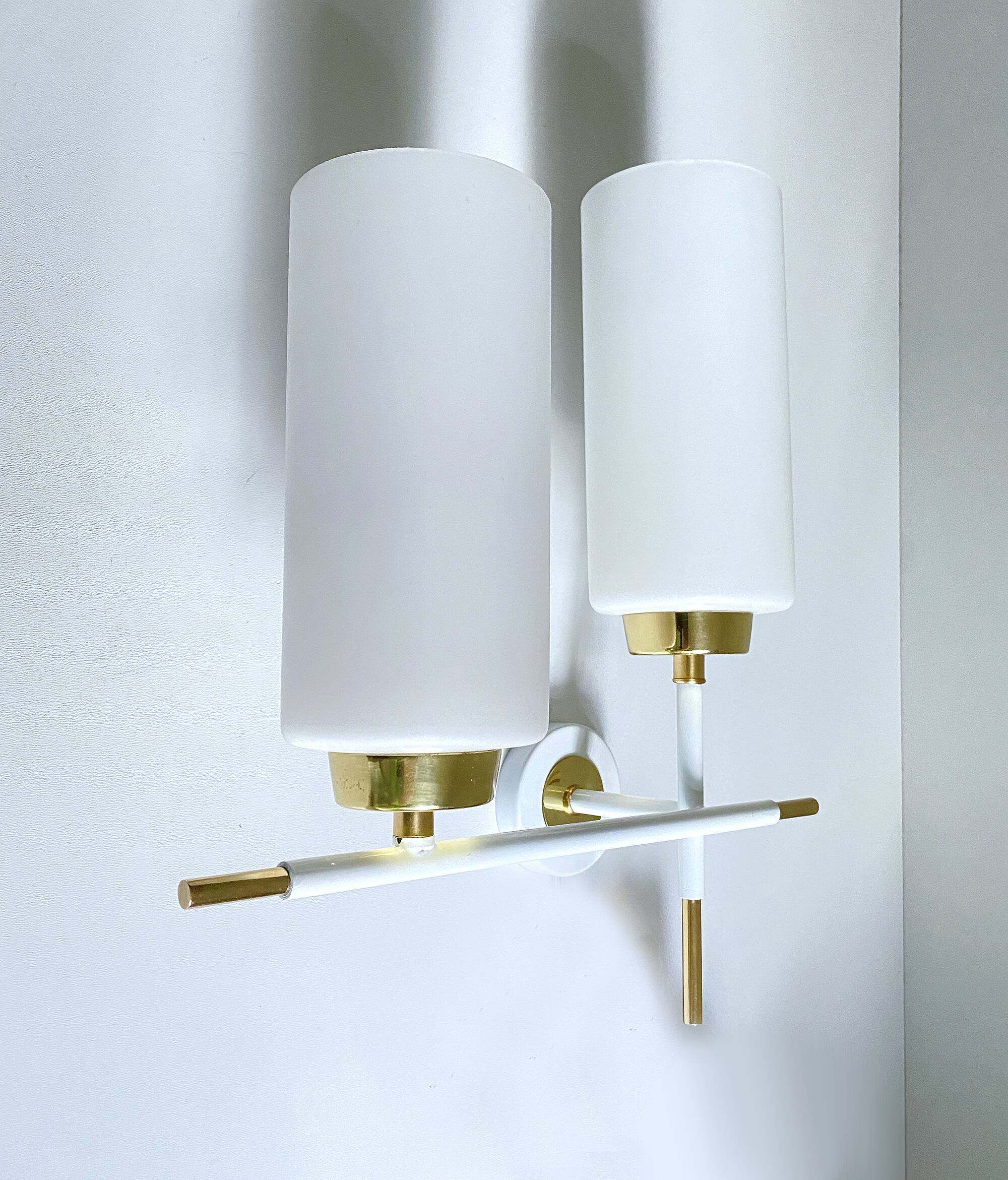 Pair of vintage architectural wall lights, 1960s