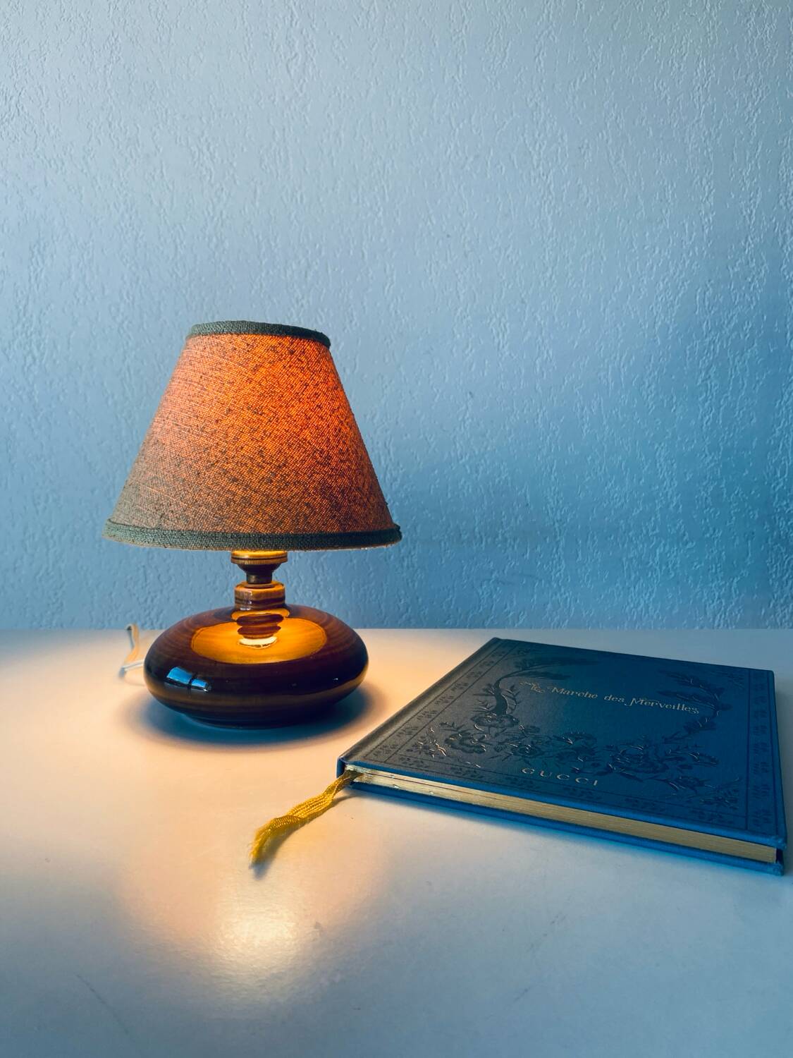 Vintage enameled ceramic lamp