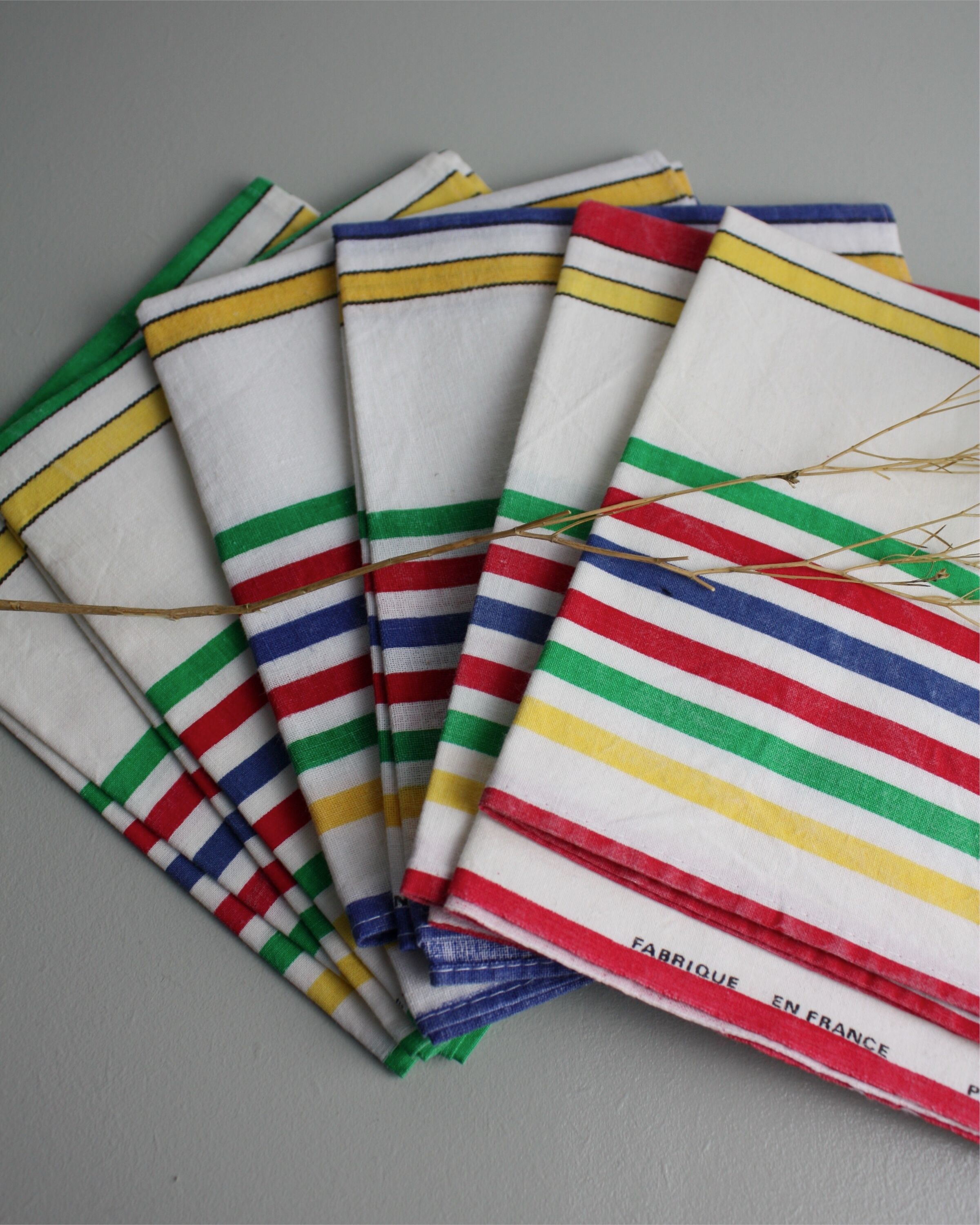 Set of 6 vintage cotton tea towels