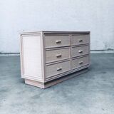 Washed Rattan Chest of Drawers, 1980s