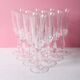 Ensemble de 10 flûtes à champagne vintage en cristal, verre à pied italien transparent.