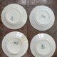 4 opaque porcelain dessert plates from Gien, Montigny model