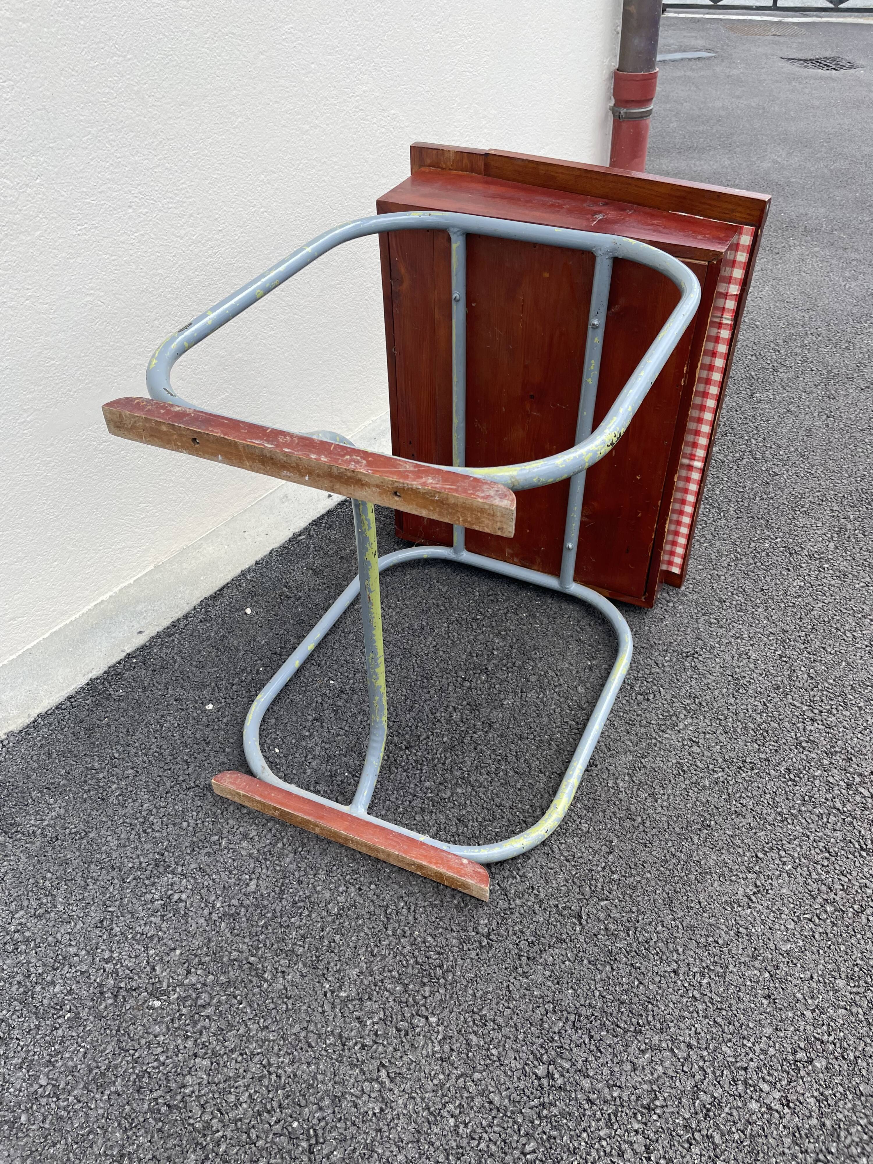 Small designer children's desk and its vintage chair