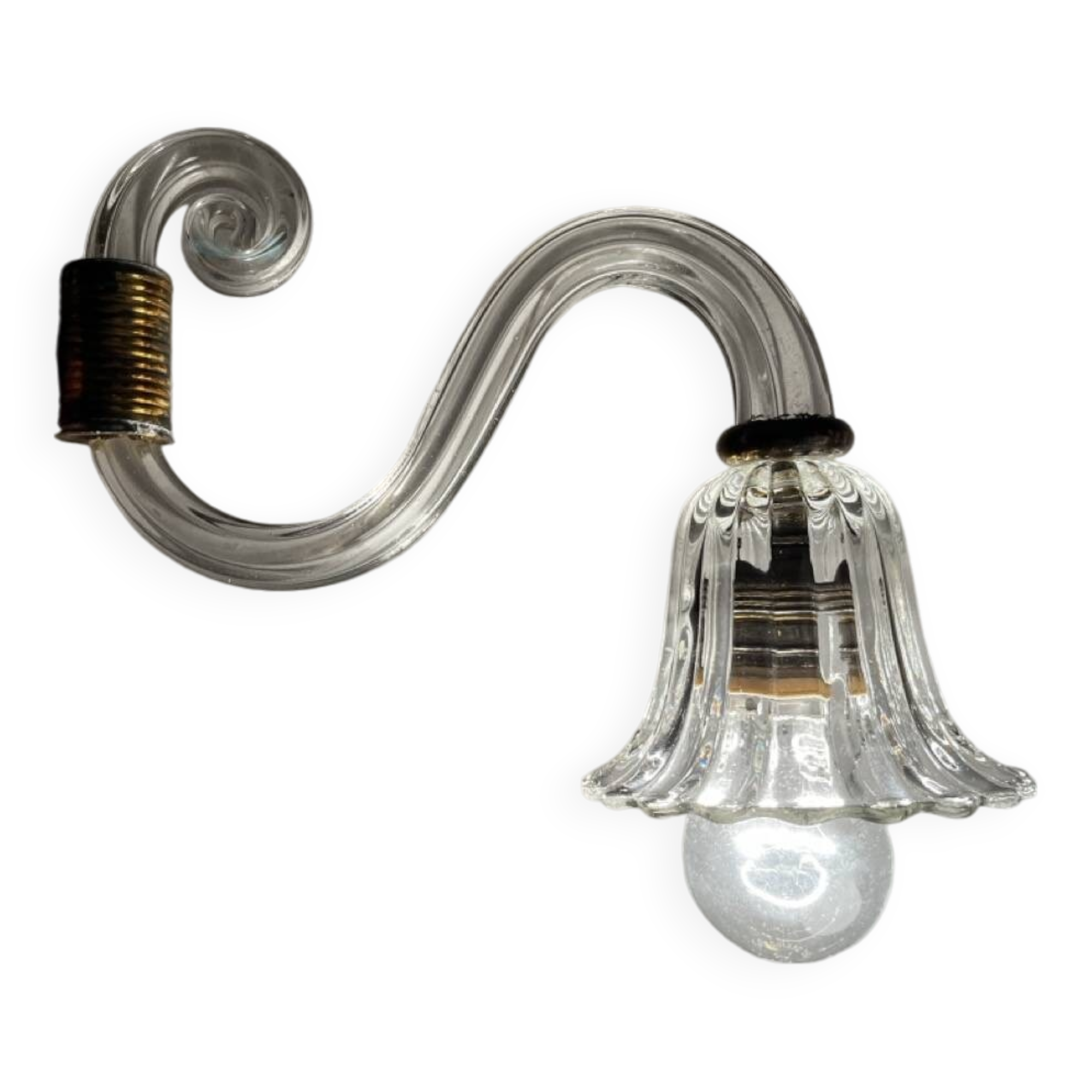 Wall lamp art-deco, italia, anni '30, mouth blown Murano glass style Barovier & Toso Wall lamp art-deco,
