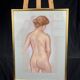 Le Falher (Lionel), Pastel female nude framed 20th century