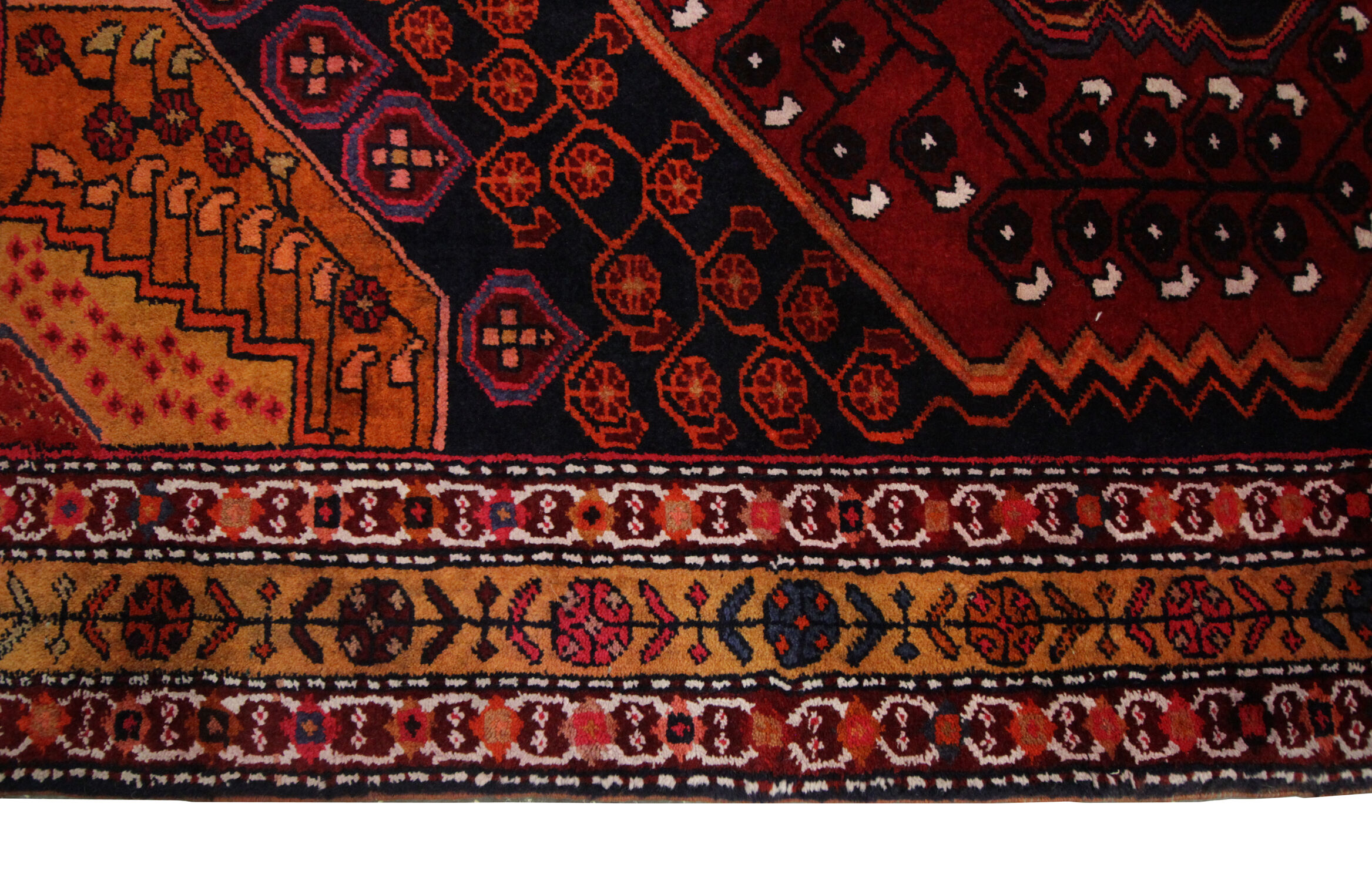 Antique Rustic Azerbaijan Rug, Handwoven Caucasian Rug- 142x312cm