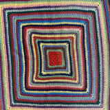 Plaid wool blanket crochet by hand