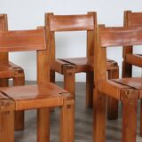 Set of 6 Pierre Chapo S11 Dining Chairs, France, 1960s