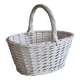 Vintage wicker basket painted white