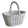 Vintage wicker basket painted white