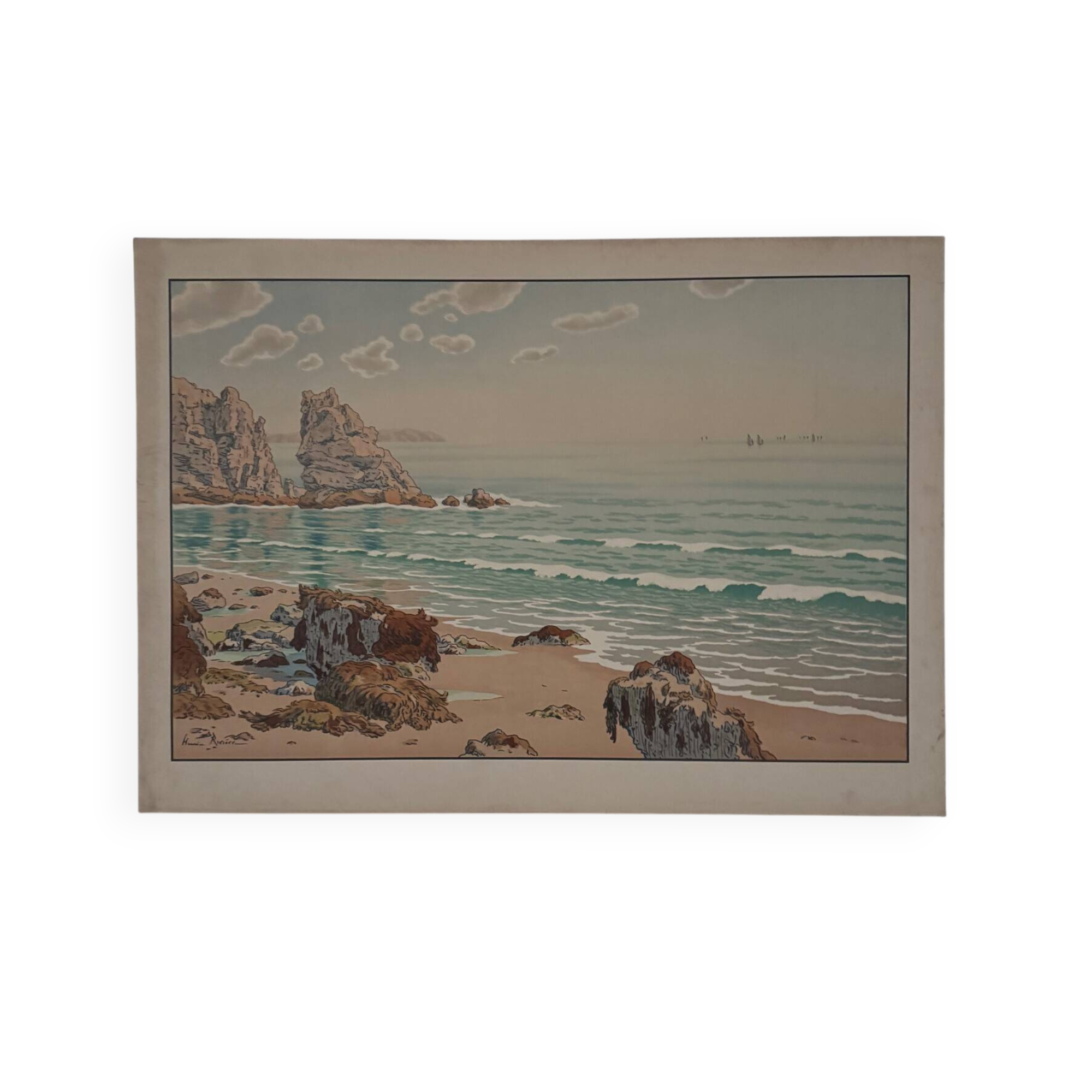 Lithograph by Henri Rivière Aspects of Nature - The Sea