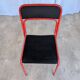 Space Age Stackable Dining Chair / 1970s Red & Black Metal Chair (9 in stoc