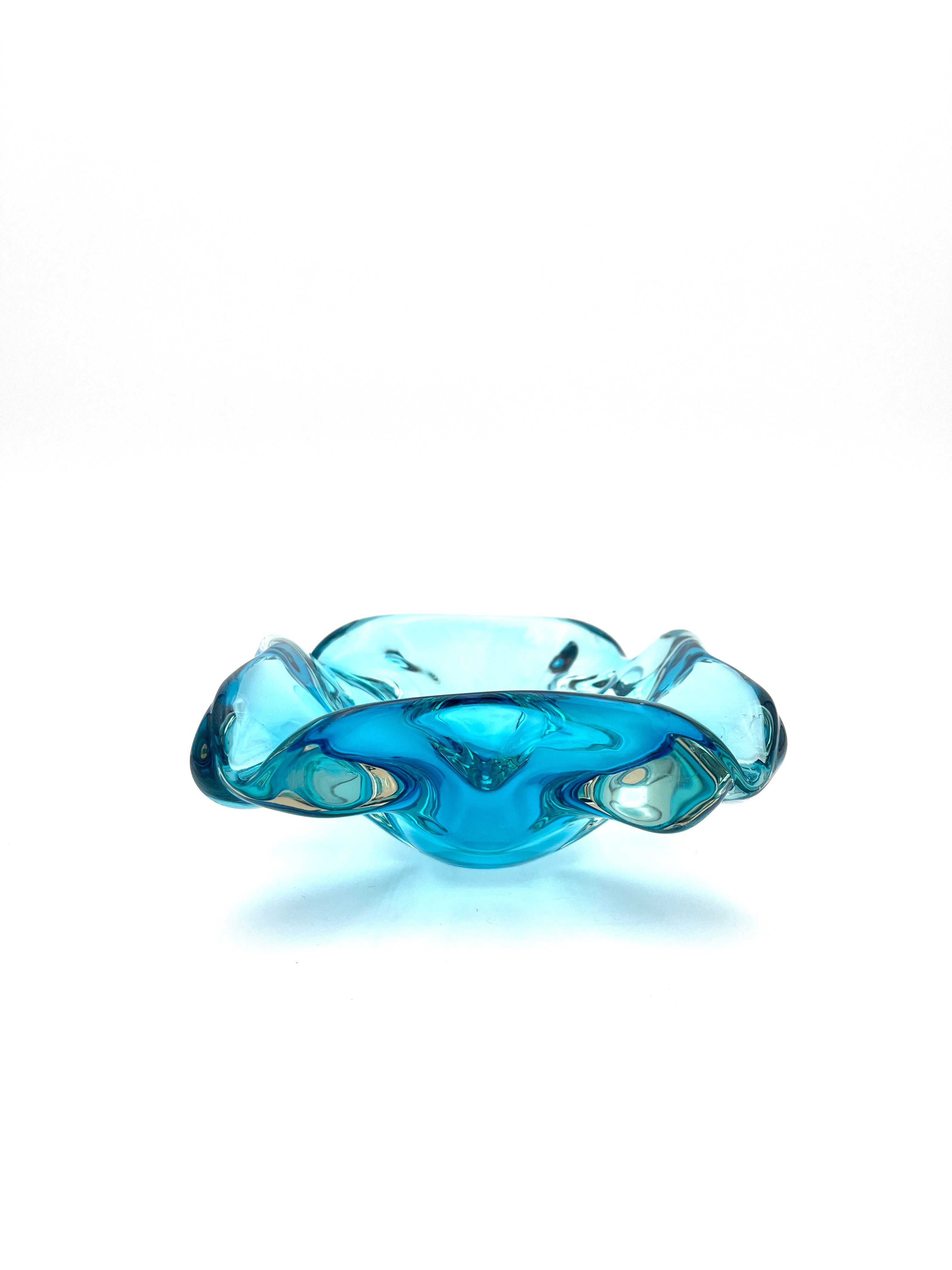 Tray - Murano - Flavio Poli for Seguso - Aquamarine blue - 60