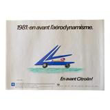 Original poster "En avant Citroën, l'aérodynamiquesme" Raymond Savignac 35x49cm 1981