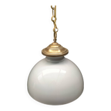 Large opaline pendant light