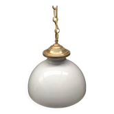 Large opaline pendant light