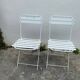 Pair of 80s folding garden chairs in white metal