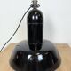 Industrial Black Enamel Factory Lamp with Cast Iron Top, 1930s