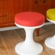 Tabouret tulipe en Plastique et Laine, Rouille, Design Space Age, 1970