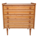 Bamboo and rattan wood chest of drawers from the 60s