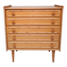 Bamboo and rattan wood chest of drawers from the 60s