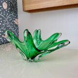 Vintage 60s green blown glass cup